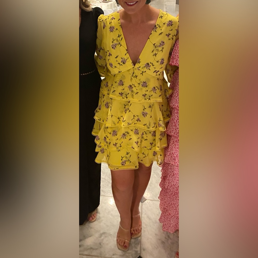 Gianni Bini Sunny Yellow Floral Dress